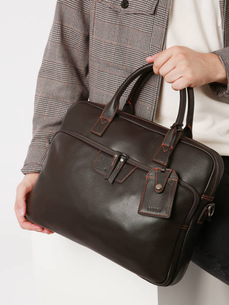 Business Bag Foulonné Leather Etrier Brown foulonne EFOU8151 other view 1