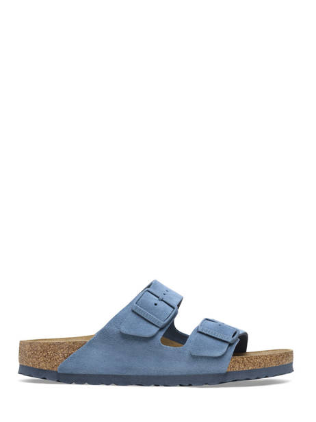 Slippers Arizona In Leather Birkenstock Blue women 1026820