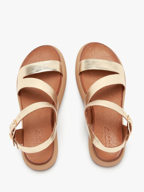 Sandals In Leather Inuovo Gold women A96001 other view 3