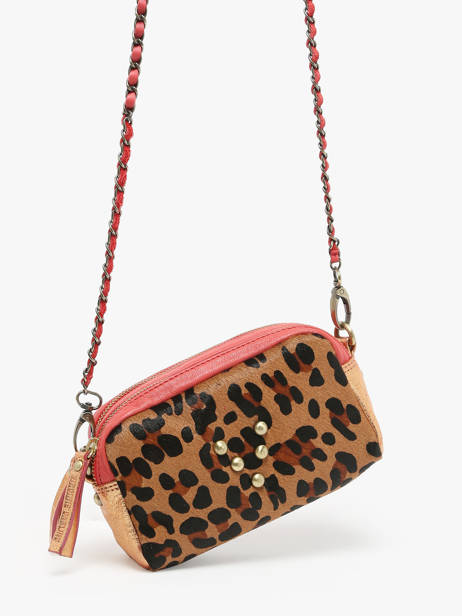 Leather Leopard Crossbody Bag Virginie darling Pink make up MMUSMINC other view 2