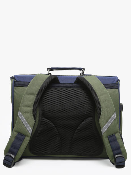 2-compartment Satchel Caramel et cie Green fier GA other view 4