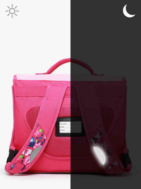 2-compartment Satchel Snowball Pink butterfly 46435 other view 5