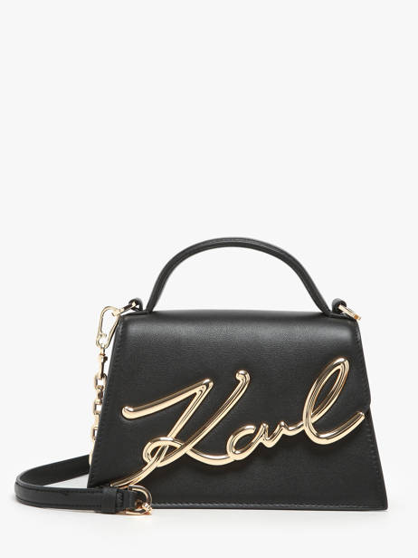 Crossbody Bag K Signature Leather Karl lagerfeld Black k signature 240W3004