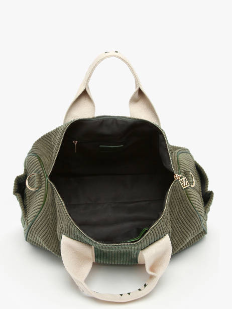 A4 Size Shoulder Bag Velours Vanessa wu Green velours MA0085 other view 2