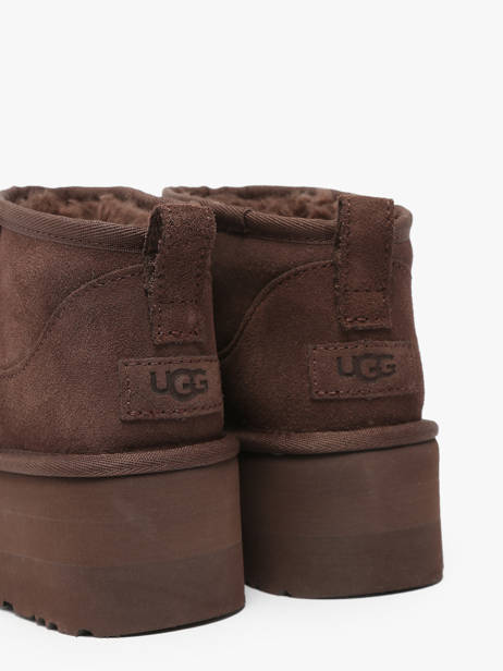 Classic Ultra Mini Platform Boots In Leather Ugg Brown women 1135092 other view 3