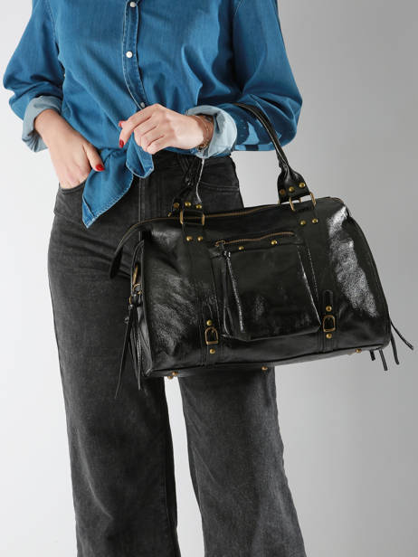 Sac Porté épaule A4 Nine Cuir Milano Noir nine NI24093 vue secondaire 1