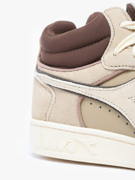 Sneakers Magic Mid En Cuir Diadora Beige unisex MAGIC BASKET DEMI CUT SUEDE LEATHER vue secondaire 3