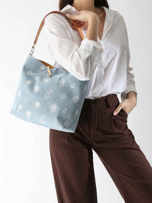 Longchamp Le roseau denim Besaces Bleu