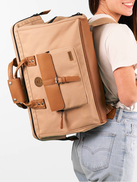 Sac De Voyage Cabine Sac à Dos Travel Cabaia Beige travel DUFFV2 vue secondaire 1