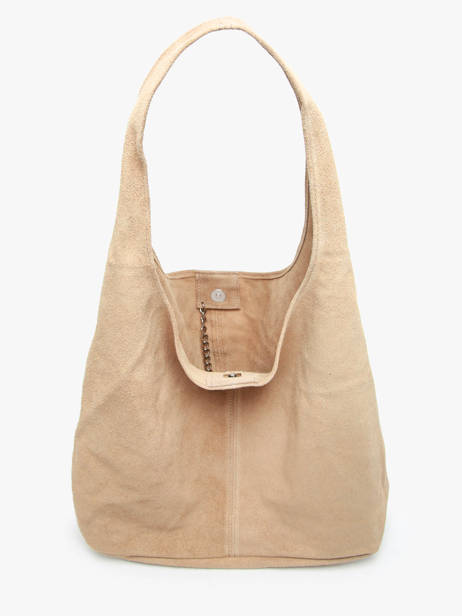 Shoulder Bag Velvet Leather Milano Beige velvet VE24062B other view 5