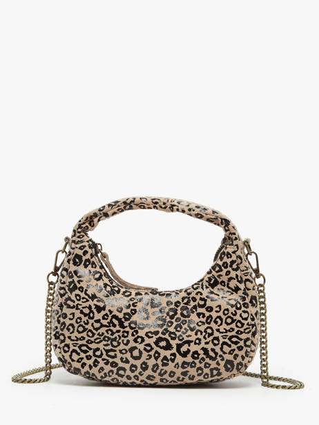 Crossbody Bag Velvet Leopardo Leather Milano Beige velvet leopardo VL24113