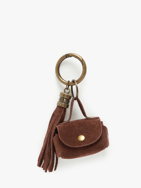 Porte-clefs Cuir Milano Marron velvet VE24112