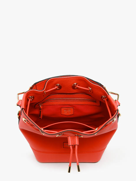 Small Leather Bucket Bag Ninon Lancel Orange ninon A10922 other view 2