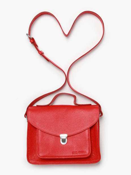 Shoulder Bag Mon Amour Leather Paul marius Red mon amour GEORGAMO other view 2