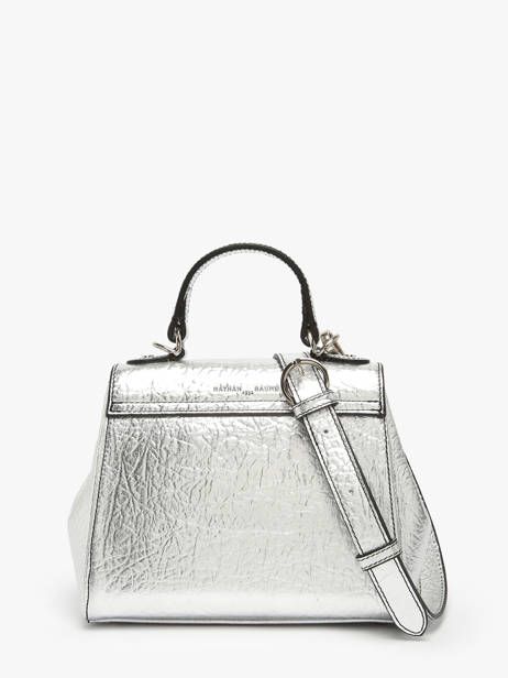 Sac Bandoulière Ginkgo Cuir Nathan baume Argent ginkgo 4R vue secondaire 4