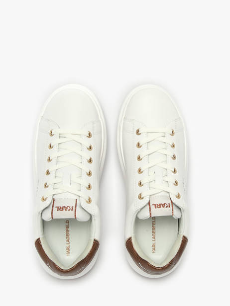 Sneakers En Cuir Karl lagerfeld Blanc women KL67538M vue secondaire 3