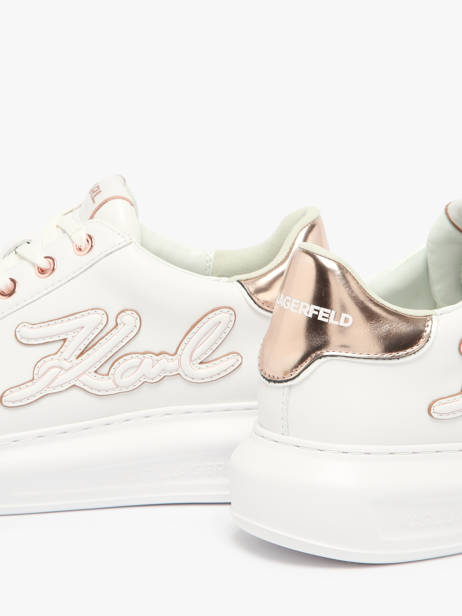 Sneakers Kapri Signiature Embossed In Leather Karl lagerfeld White women KL62511A other view 2