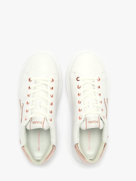 Sneakers Kapri Signiature Embossed In Leather Karl lagerfeld White women KL62511A other view 3