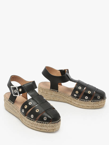 Espadrilles Talon Compensé Gaimo Noir women CHERLIN vue secondaire 1