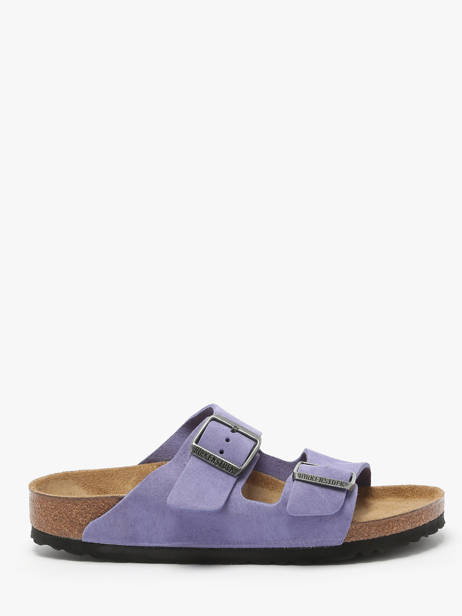 Slippers Arizona In Leather Birkenstock Violet women 1029218