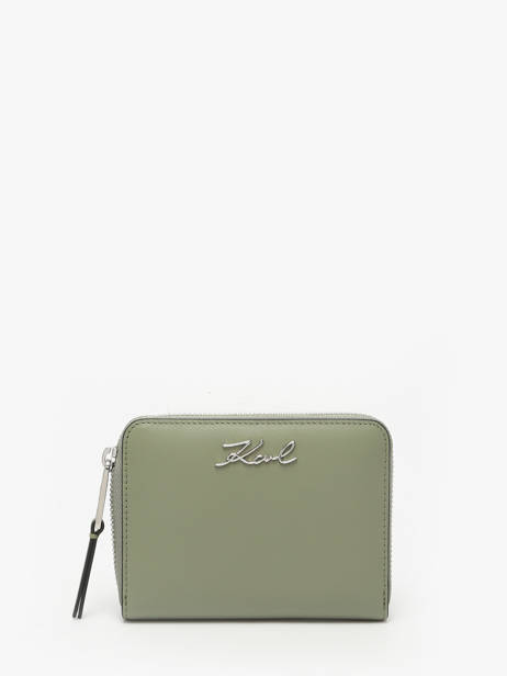 Wallet Leather Karl lagerfeld Green k signature A1W32105