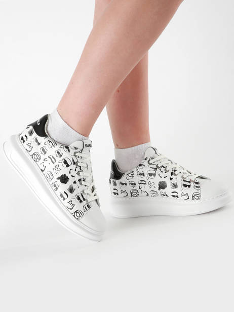 Sneakers Kapri Twin Nft In Leather Karl lagerfeld White women KL62512T other view 1