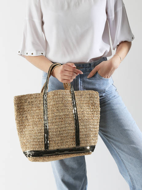 Shopping Bag Cabas Raphia Leather Vanessa bruno Green cabas raphia 30V40413 other view 1