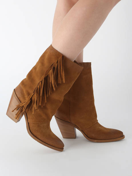 Santiago Boots In Leather Metisse Brown women XD2048 other view 1