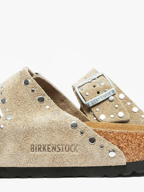 Slippers Arizona Rivet In Leather Birkenstock Brown women 1029390 other view 2