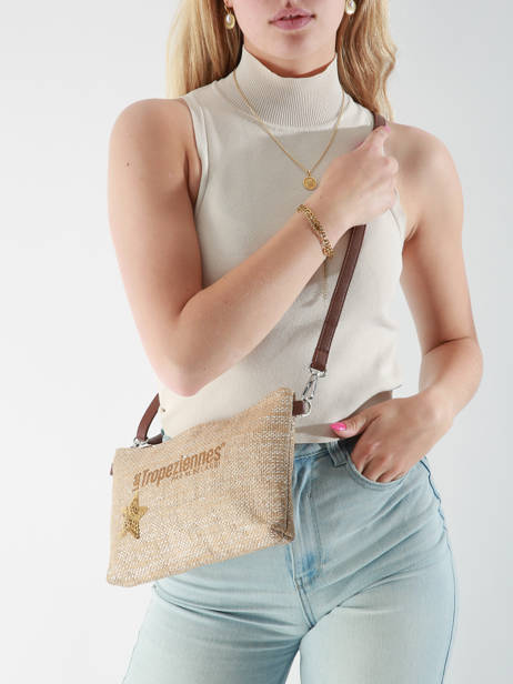 Sac Bandoulière Panama Papier Les tropeziennes Beige panama TZ02 vue secondaire 1