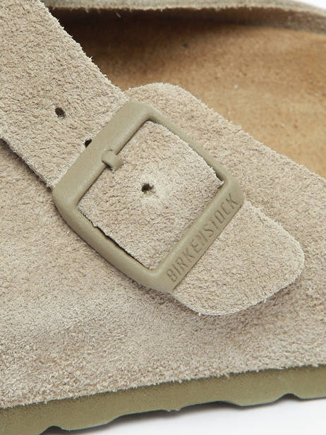 Mules Boston Suede En Cuir Birkenstock Vert men 1025788 vue secondaire 2