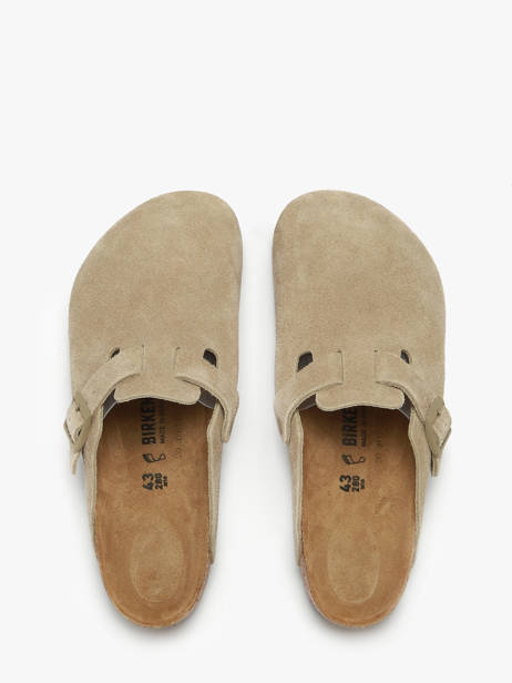 Mules Boston Suede En Cuir Birkenstock Vert men 1025788 vue secondaire 3