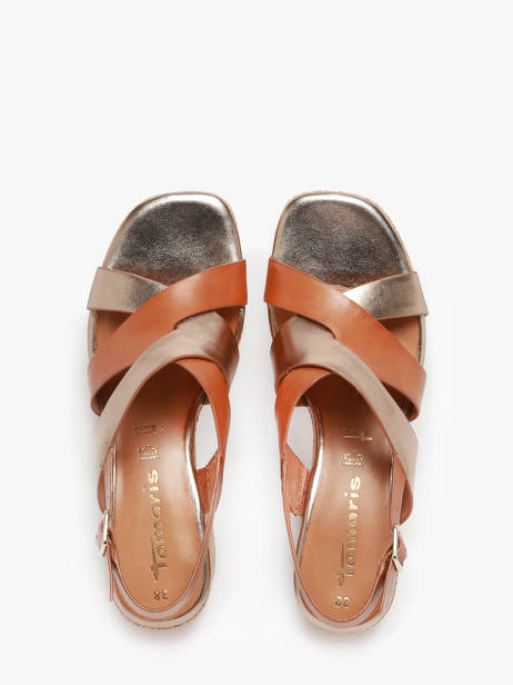 Heeled Sandals In Leather Tamaris Brown women 44 other view 3