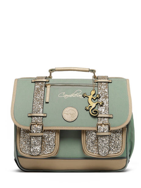 Cartable Enfant 2 Compartiments Cameleon Vert vintage fantasy CA35 vue secondaire 7