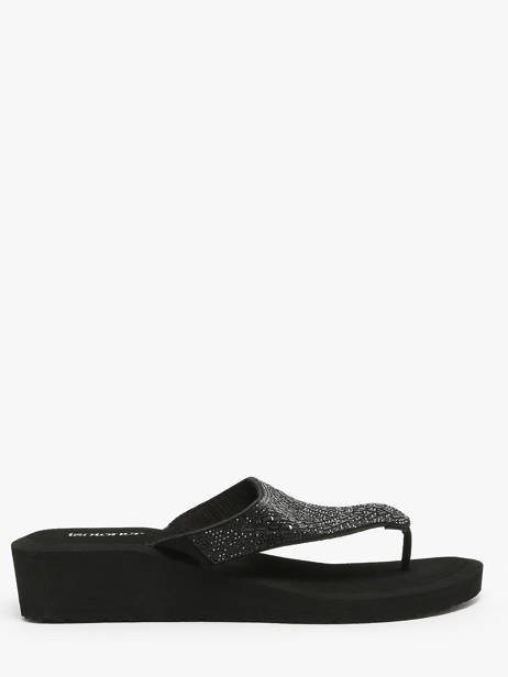 Heeled Flip Flops Isotoner Black women 94615 other view 3