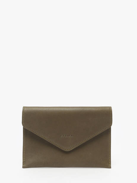 Leather Passport Holder Oil Etrier Green oil EOIL054