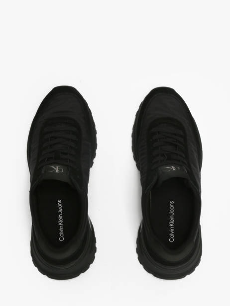 Sneakers In Leather Calvin klein jeans Black men YM01292 other view 4