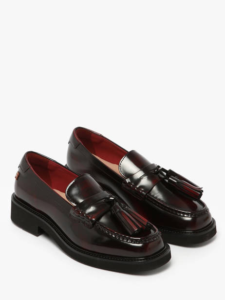 Moccasins In Leather Tommy hilfiger Red women 8749XJS other view 2