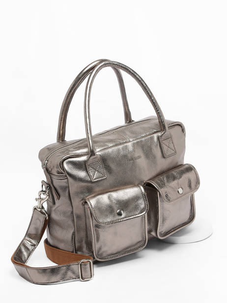 Sac Le Dandy A4 Cuir Paul marius Argent vintage S vue secondaire 2