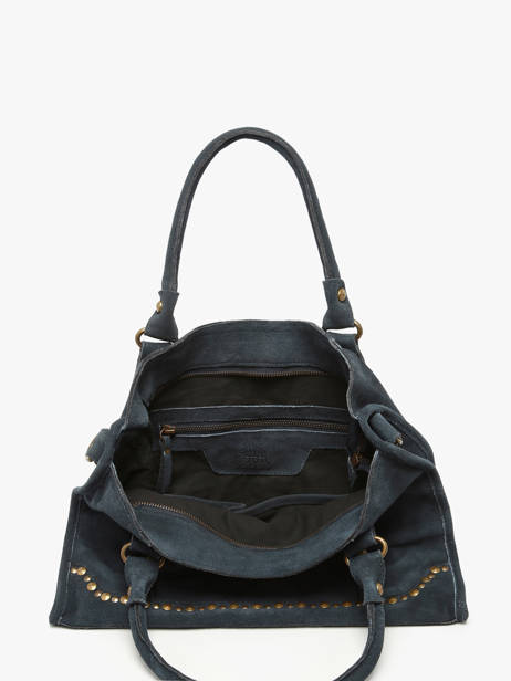 Handbag Houston A4 Leather Basilic pepper Blue houston BHOU22 other view 3