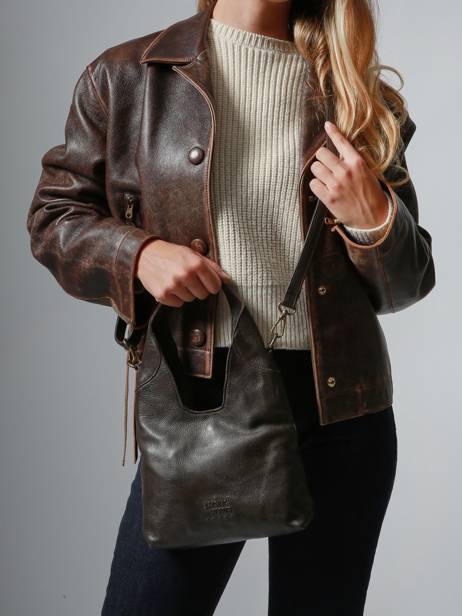 Shoulder Bag Cow Leather Basilic pepper Brown cow BCOW2S other view 1