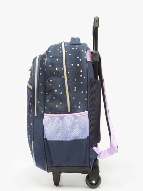 1 Compartment Wheeled Schoolbag Milky kiss Blue dotted delight 3700521 other view 2