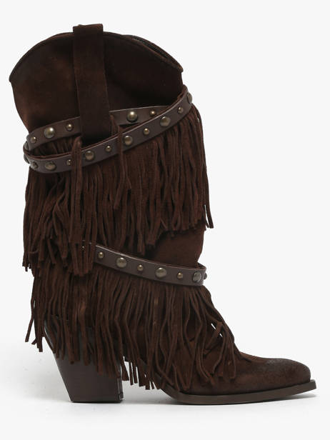 Santiago Boots In Leather Metisse Brown women XD2128