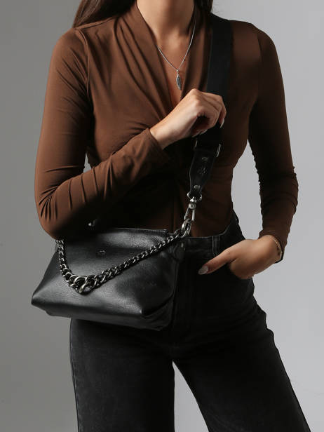 Shoulder Bag Vintage Leather Mila louise Black vintage 3864C other view 1