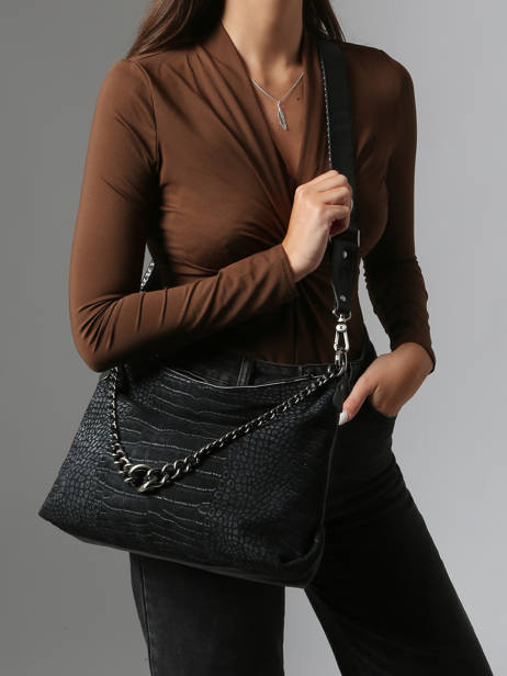 Crossbody Bag Vintage Leather Mila louise Black vintage 3822KRC other view 1