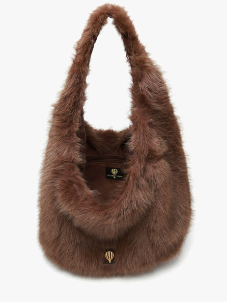 Shoulder Bag Doudou Fur Le voyage en panier Brown doudou AHP262 other view 3