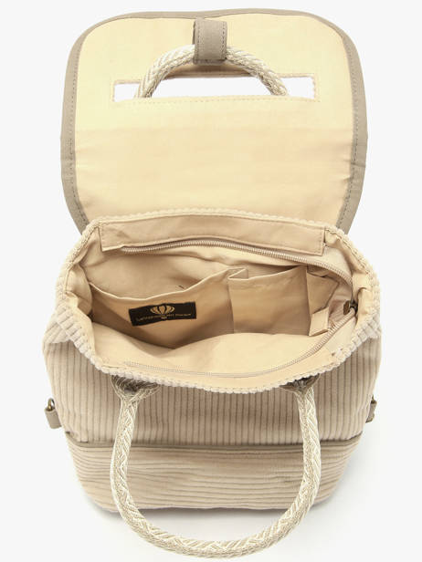 Sac à Dos Le voyage en panier Marron velours AHP241 vue secondaire 3