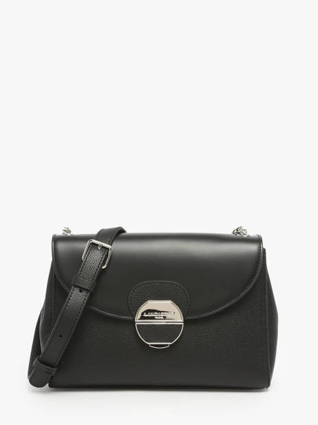 Leather Crossbody Bag Foulonné Pia Lancaster Black pia 60
