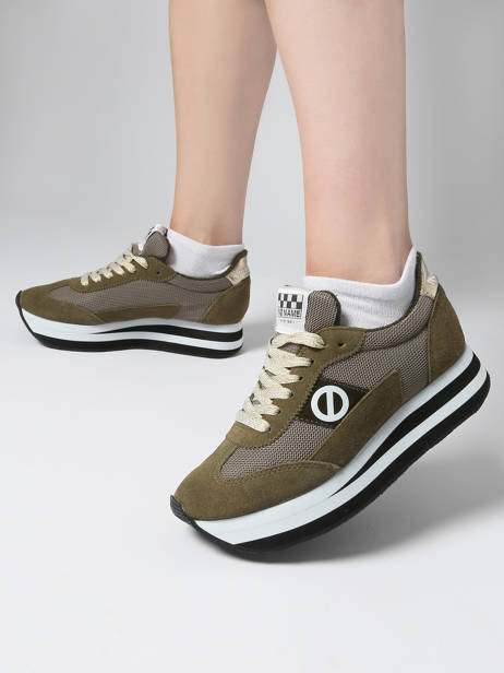 Platform Sneakers Flex M Jogger In Leather No name Green women IMKNITAY other view 1