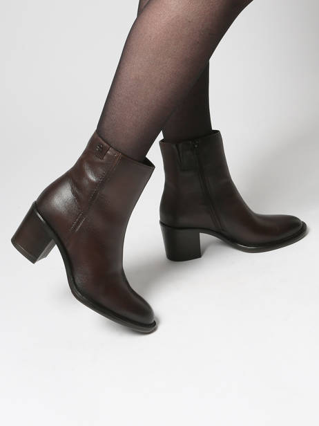 Bottines à Talon En Cuir Tamaris Marron accessoires 45 vue secondaire 1